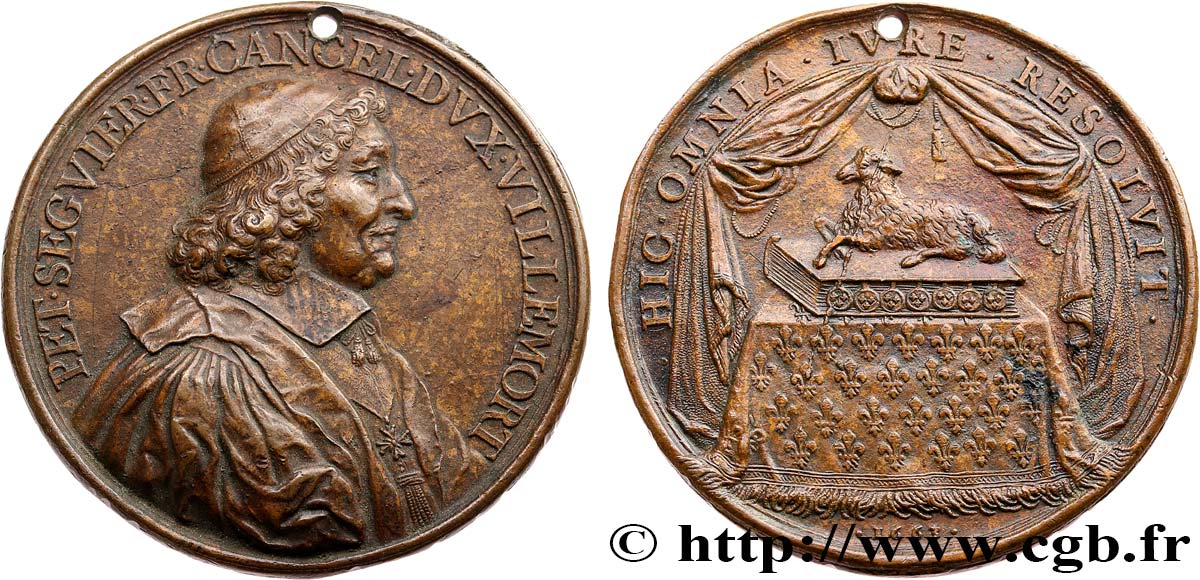 LOUIS XIV  THE SUN KING  Médaille, Pierre Séguier, chancelier de France AU