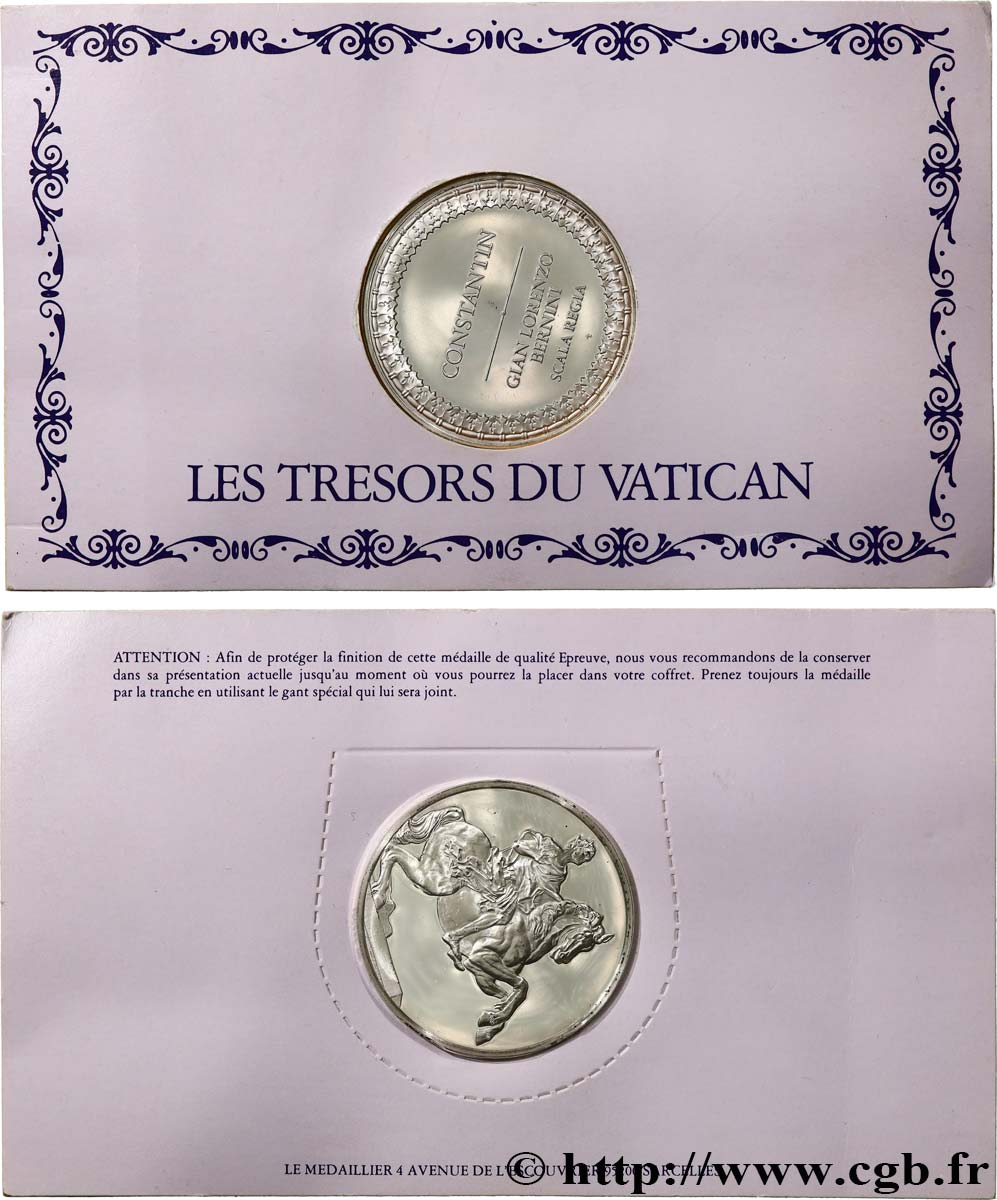 LES TRÉSORS DU VATICAN Médaille, Constantin par Gian Lorenzo Bernini SPL