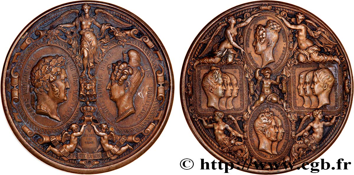 LUIS FELIPE I Médaille dynastique pour la visite de la Monnaie, refrappe MBC+