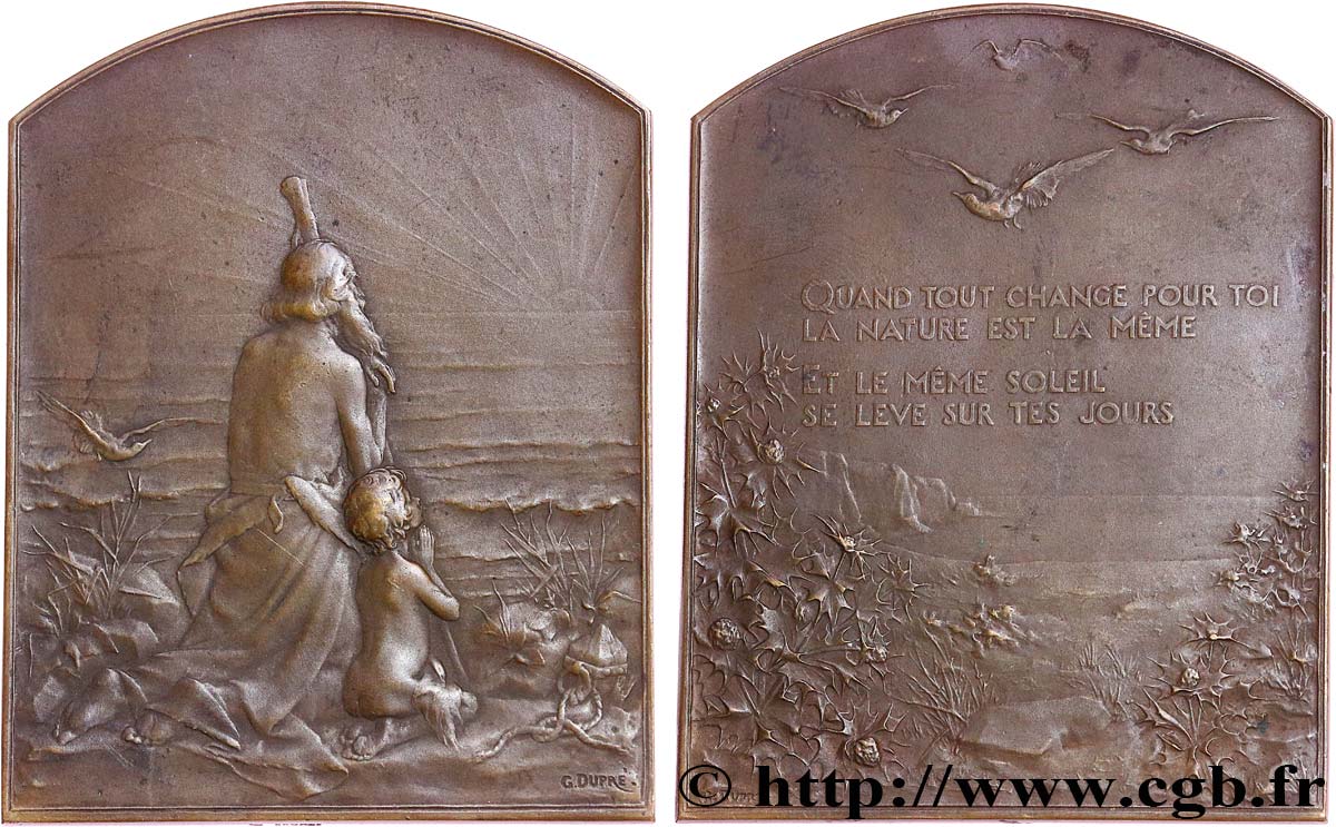 TROISIÈME RÉPUBLIQUE Plaquette, Le salut au soleil TTB+