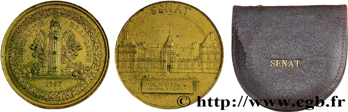 III REPUBLIC Médaille, Sénat, Membre du Sénat AU