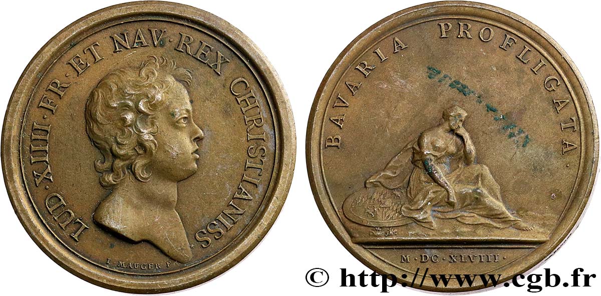 LOUIS XIV &nbsp;THE SUN KING&nbsp; Médaille, Turenne rentre en Bavière fVZ