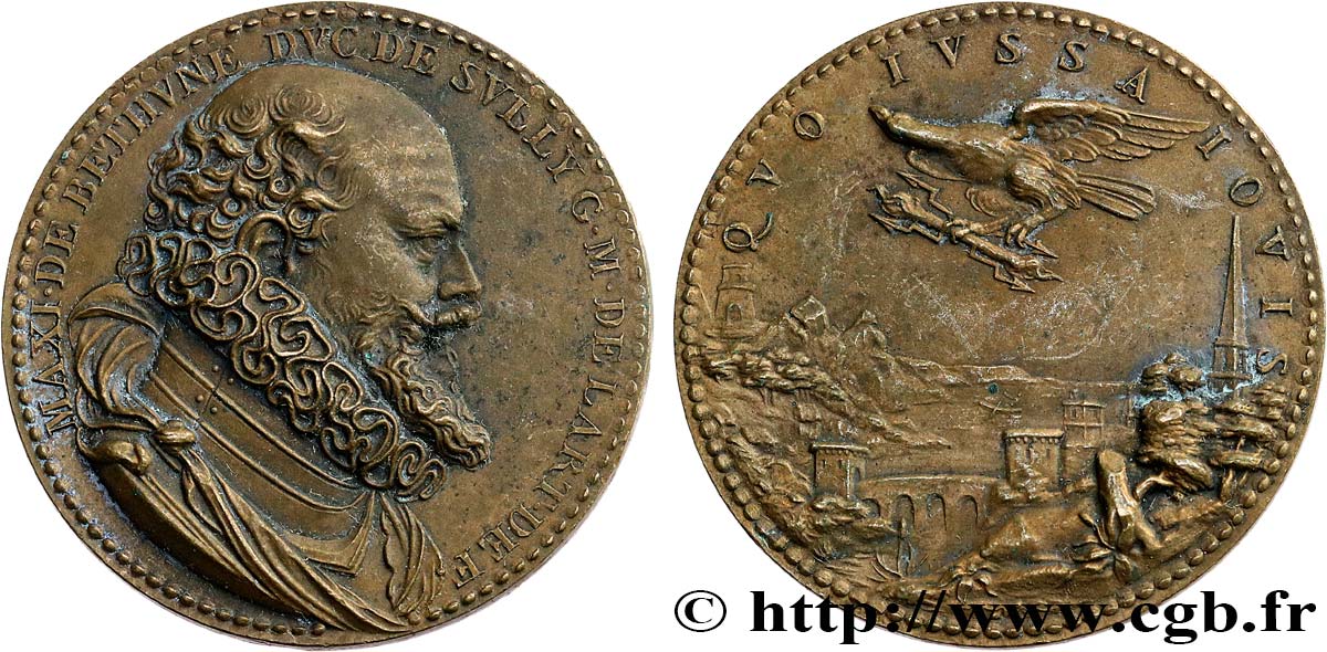 HENRY IV Médaille, Maximilian de Béthune, duc de Sully, refrappe AU
