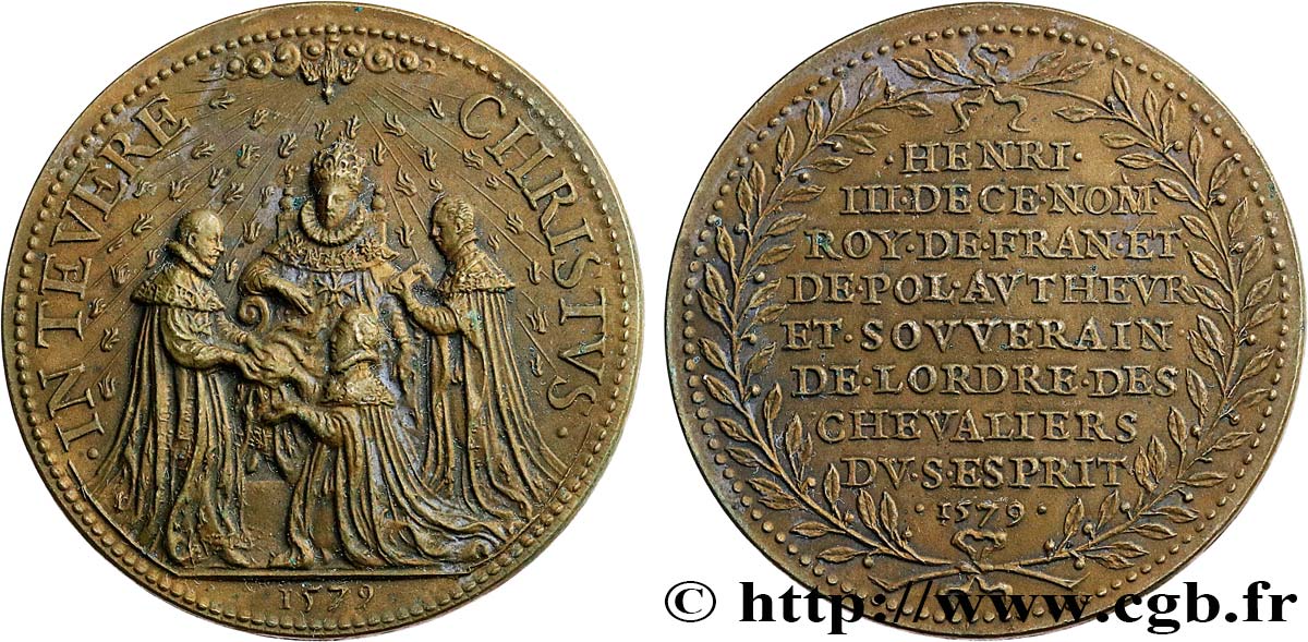 HENRI III - ORDRE DU SAINT-ESPRIT Médaille de l’ordre du Saint-Esprit, refrappe TTB+