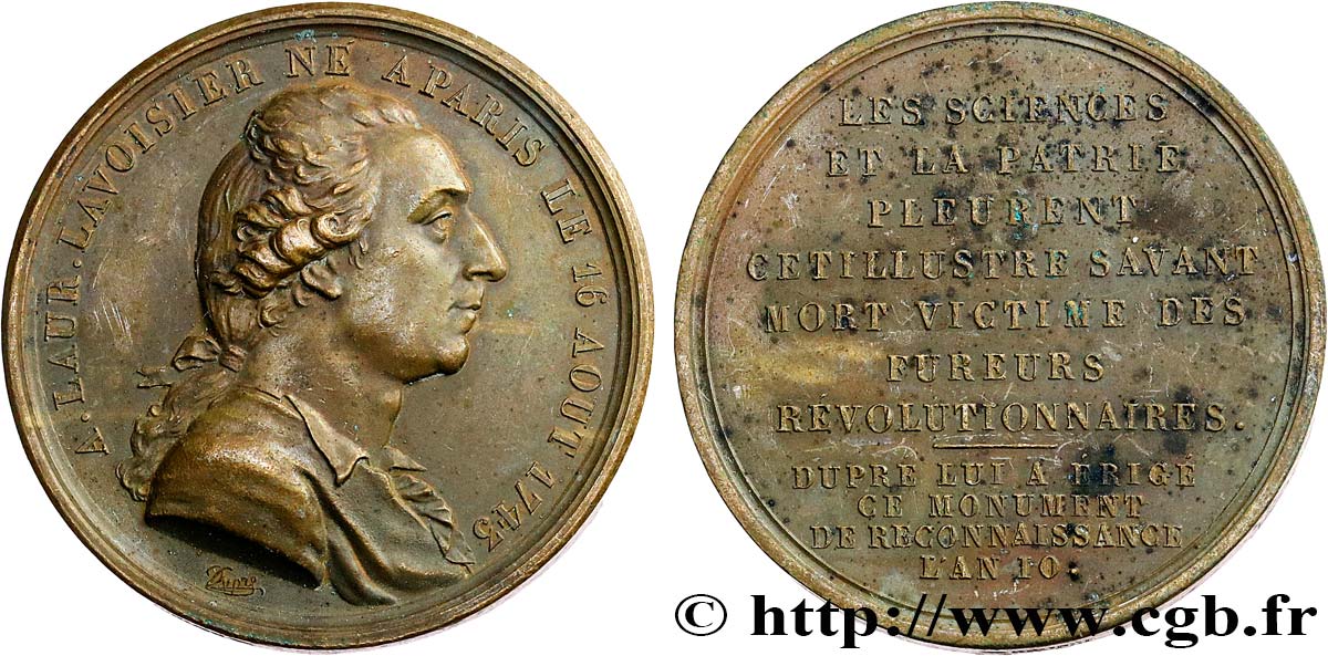 SCIENCES & SCIENTIFIQUES Médaille, Antoine Lavoisier, refrappe TTB+/TTB