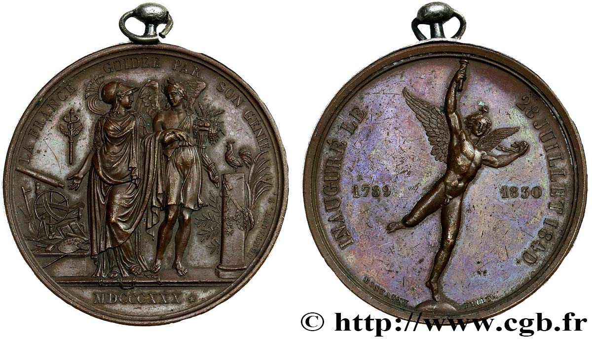 LOUIS-PHILIPPE Ier Médaille, La France guidée par son génie TTB+