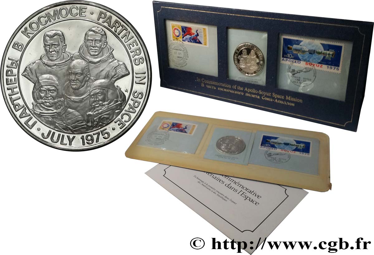 STATI UNITI D AMERICA Carte médaille, Commémoration de l’Apollo-Soyuz Space Mission FDC