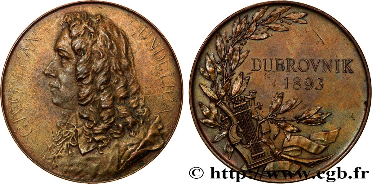 DALMATIA - REPUBLIC OF RAGUSA Médaille, Ivan Gundulić XF