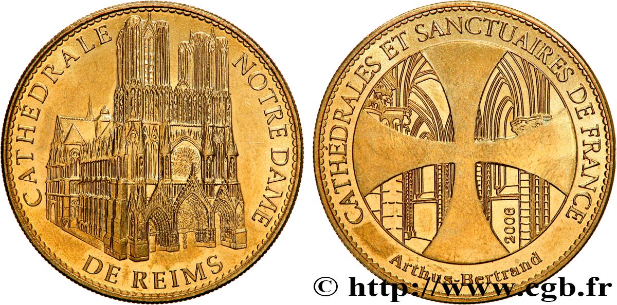 MONUMENTS ET HISTOIRE Médaille touristique, Notre Dame de Reims SUP