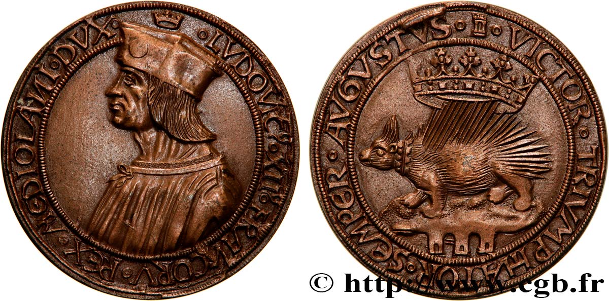 LOUIS XII, FATHER OF THE PEOPLE Médaille, Porc-épic, refrappe AU