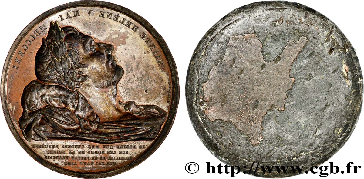LOUIS-PHILIPPE Ier Matrice de médaille, Passage à Rouen des restes mortels de Napoléon Ier, tirage de l’avers TTB