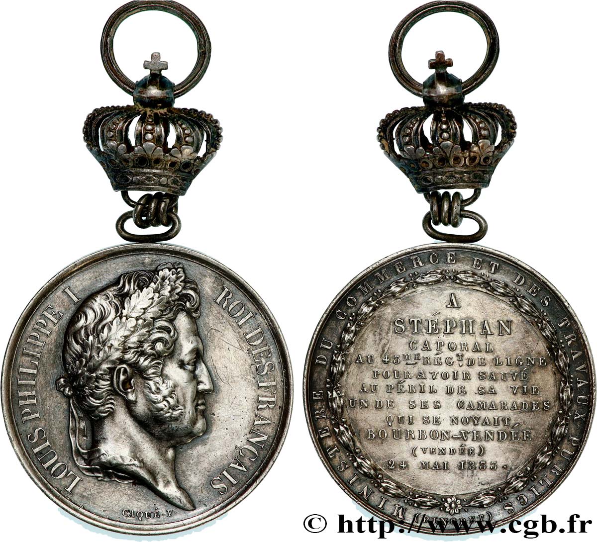 LOUIS-PHILIPPE Ier Médaille, Récompense du ministère du Commerce et travaux publics TTB