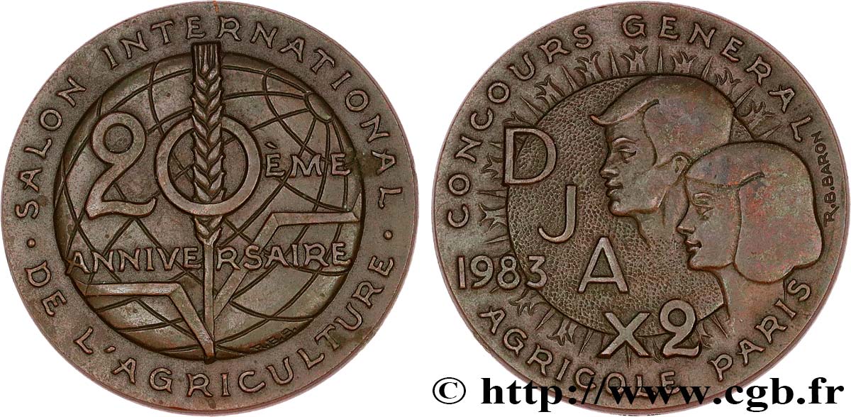 FUNFTE FRANZOSISCHE REPUBLIK Médaille de concours agricole fVZ