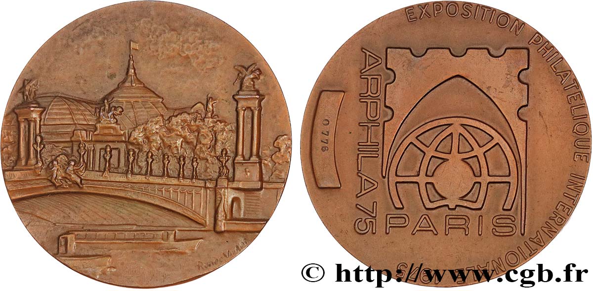 QUINTA REPUBBLICA FRANCESE Médaille, Exposition philatélique internationale q.SPL