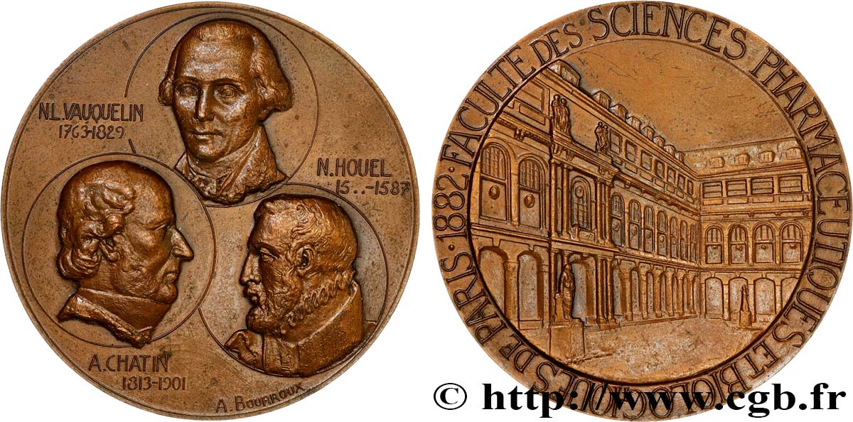 SCIENCES & SCIENTIFIQUES Médaille, Centenaire de la Faculté de pharmacie de Paris VZ