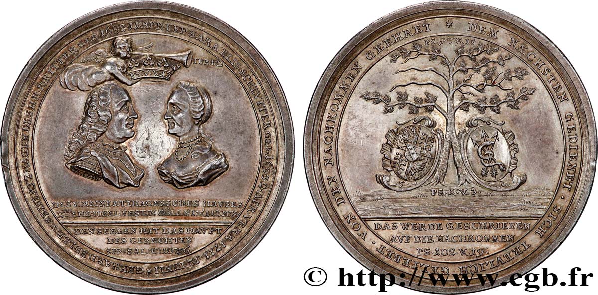 GERMANY Médaille, Noces d’or de Gerhard von Meinertzhagen et son épouse Sara Elisabeth Schluiter AU