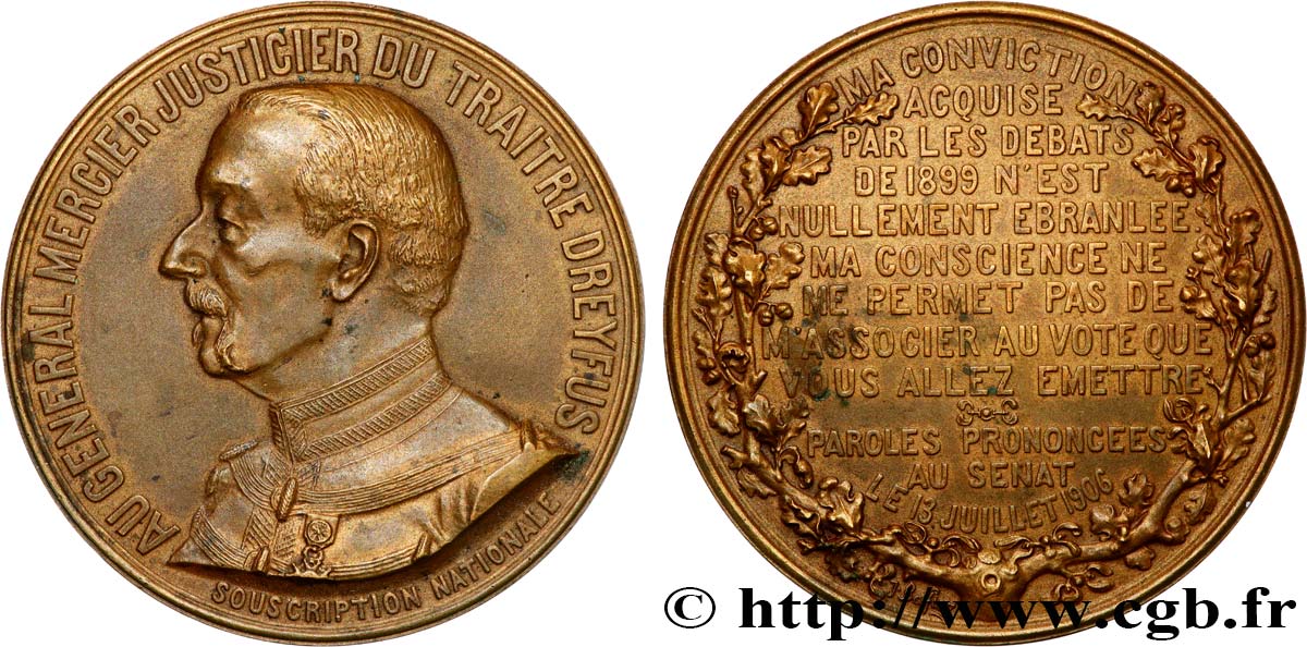 DRITTE FRANZOSISCHE REPUBLIK Médaille, Général Mercier fVZ