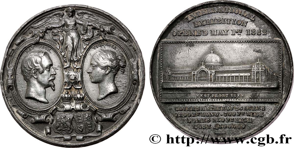 GRANDE BRETAGNE - VICTORIA Médaille, Visite de Napoléon III à Victoria TB+