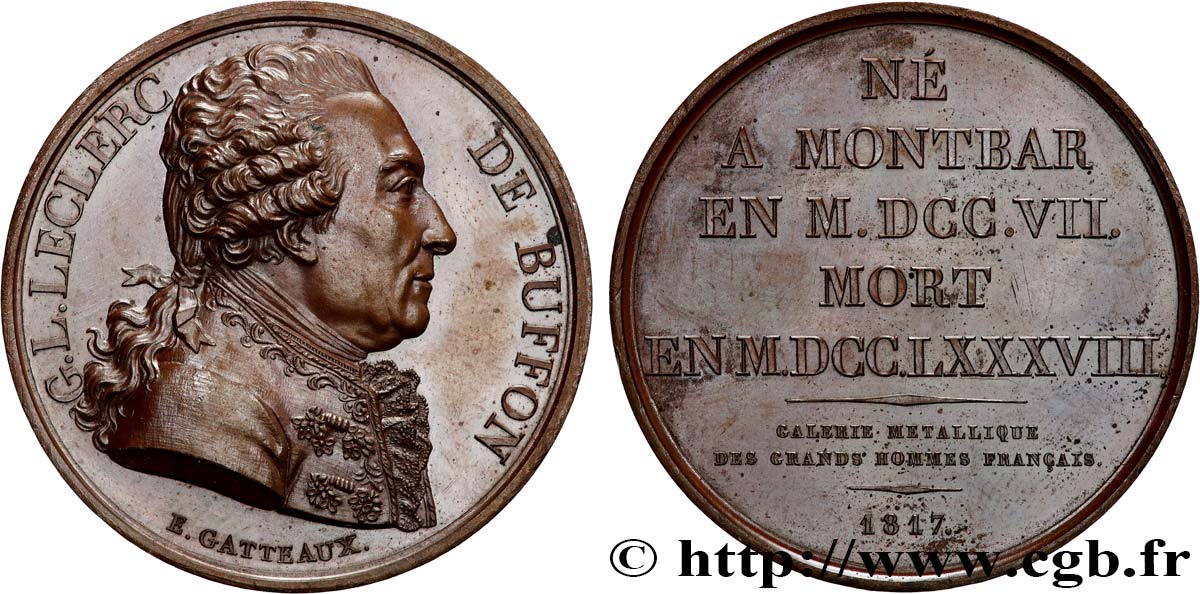 GALERIE MÉTALLIQUE DES GRANDS HOMMES FRANÇAIS Médaille, Georges-Louis Leclerc de Buffon MS