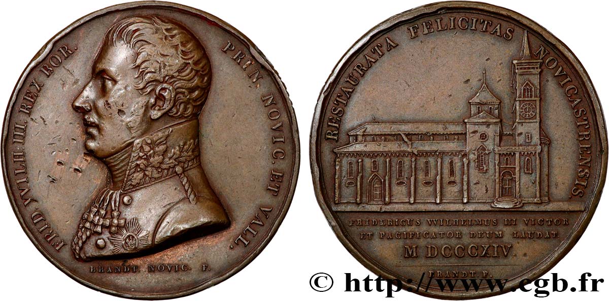 ALLEMAGNE - ROYAUME DE PRUSSE - FRÉDÉRIC-GUILLAUME III Médaille, Restauration de la maison de Prusse TTB