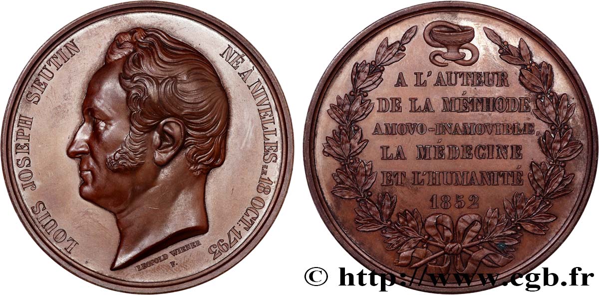 BELGIQUE - ROYAUME DE BELGIQUE - LÉOPOLD Ier Médaille, Louis Seutin SUP