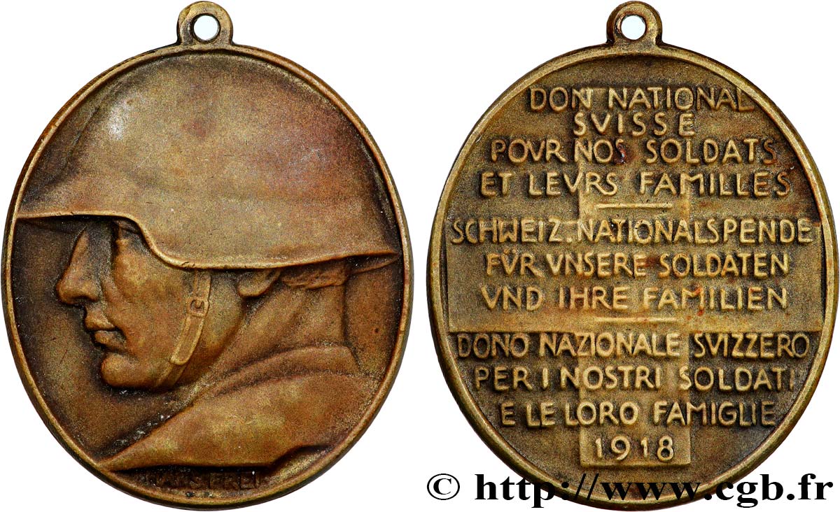 SWITZERLAND - CONFEDERATION Médaille, Don national suisse pour nos soldats et leurs familles AU