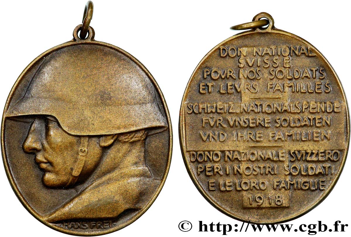 SUISSE - CONFEDERATION Médaille, Don national suisse pour nos soldats et leurs familles EBC