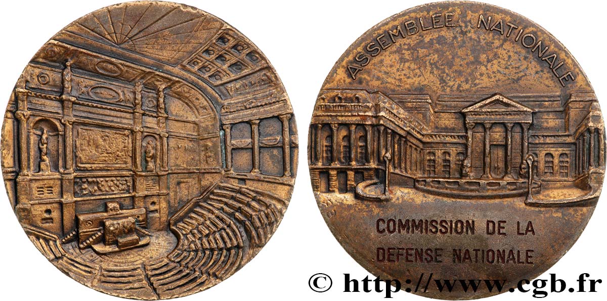 CINQUIÈME RÉPUBLIQUE Médaille, Assemblée nationale, Commission de la défense nationale TTB+