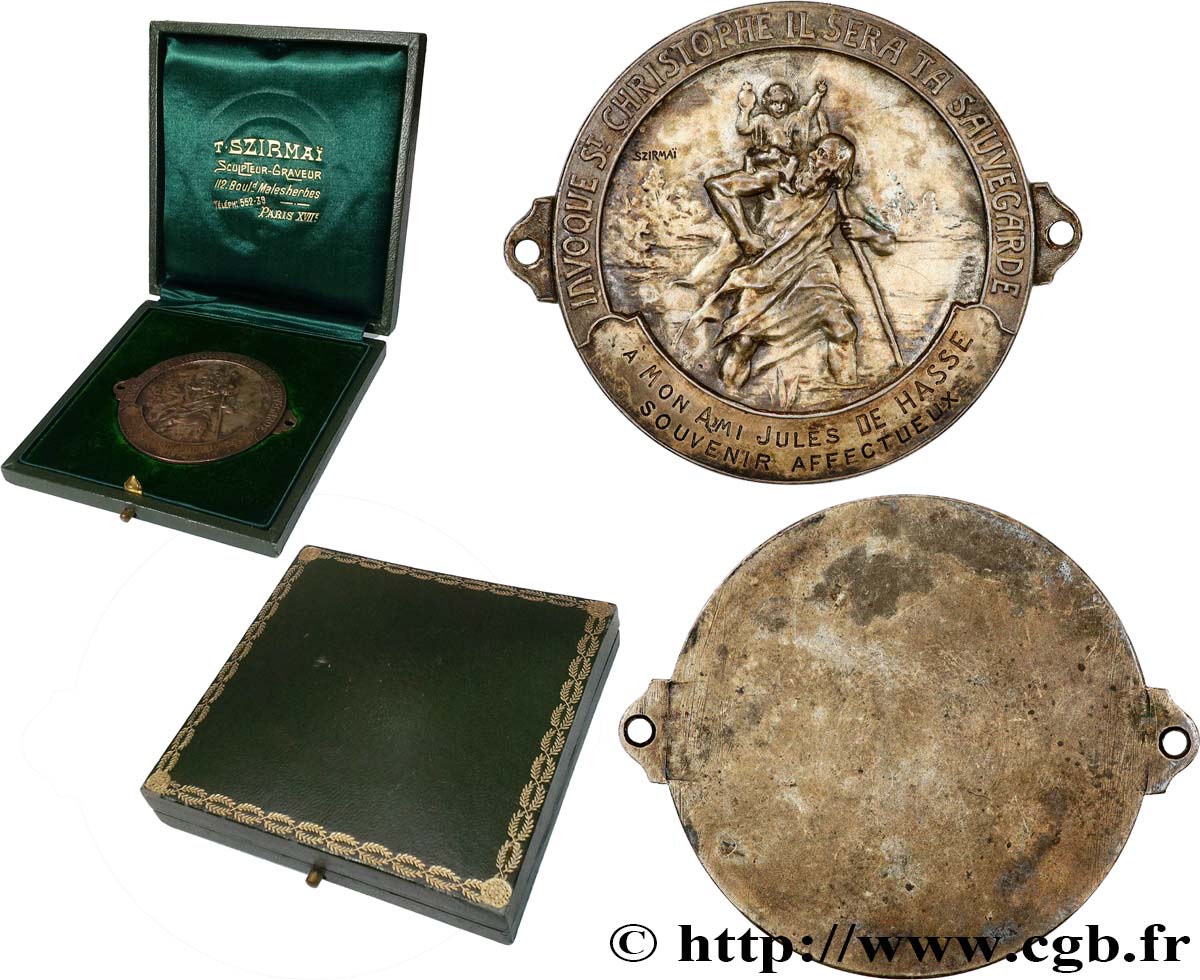 RELIGIOUS MEDALS Médaille, Souvenir affectueux, Saint Christophe AU
