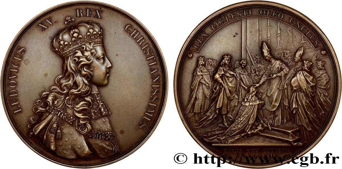LOUIS XV DIT LE BIEN AIMÉ Médaille, Sacre de Louis XV, refrappe SUP