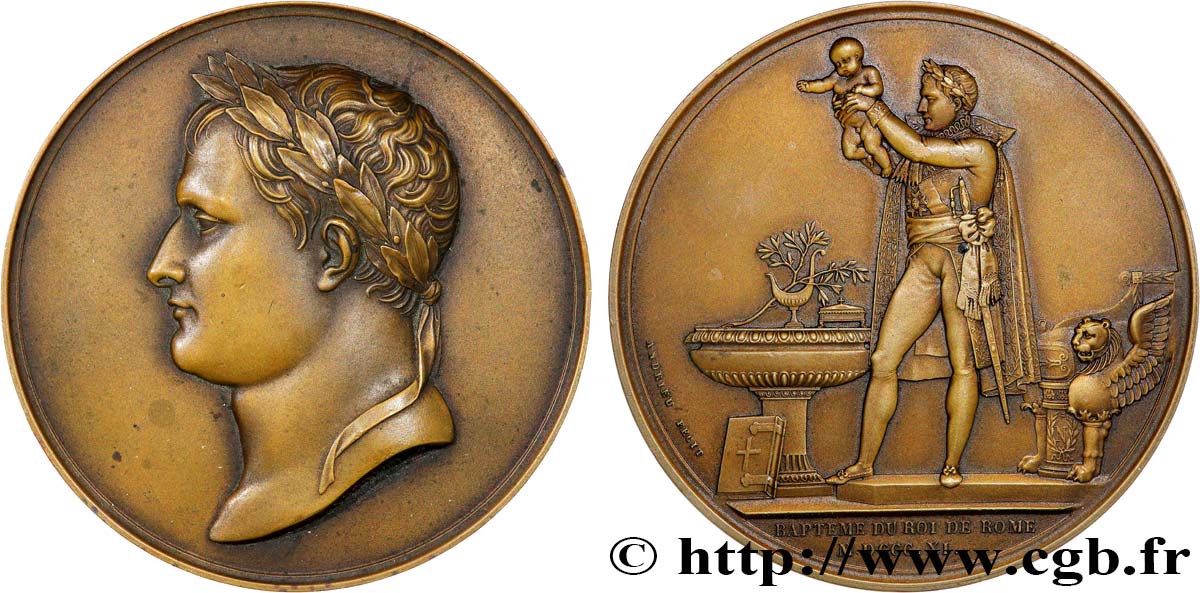PREMIER EMPIRE Médaille, Baptême du roi de Rome, refrappe TTB+