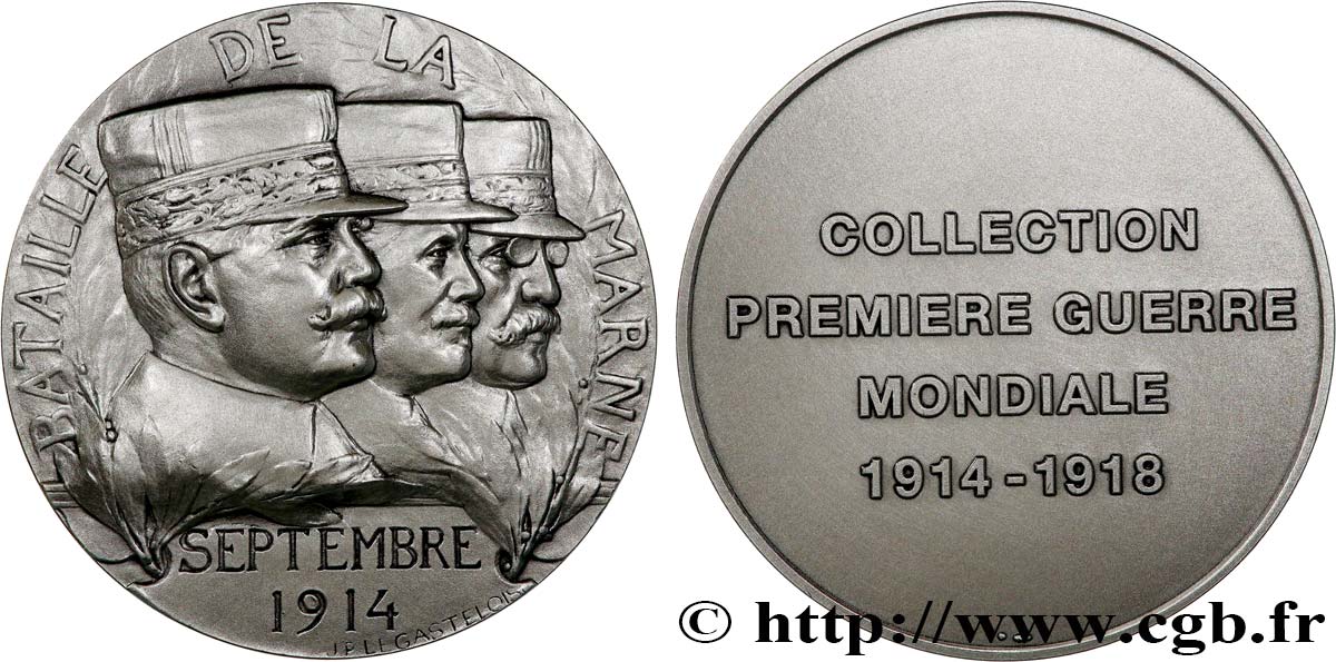 CINQUIÈME RÉPUBLIQUE Médaille, Bataille de la Marne, Collection Première Guerre MOndiale SUP