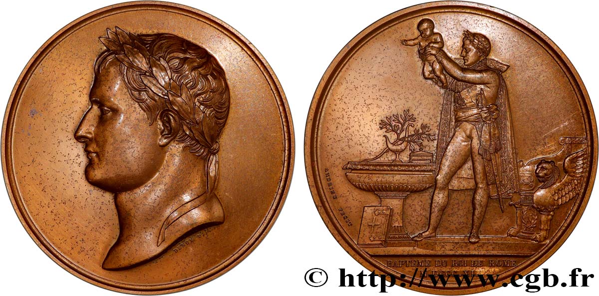 PRIMO IMPERO Médaille, Baptême du roi de Rome, refrappe q.SPL