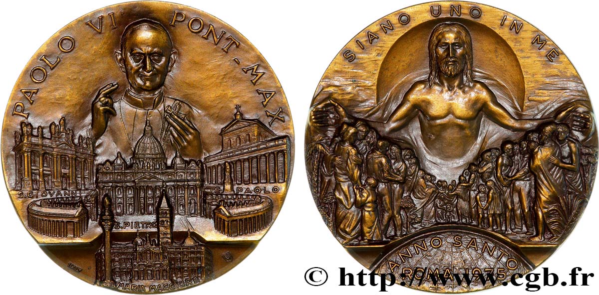 VATICAN AND PAPAL STATES Médaille, Année sainte, Siano uno in me AU