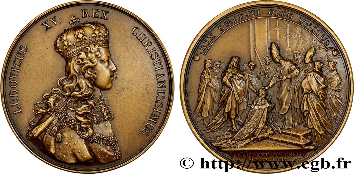 LOUIS XV DIT LE BIEN AIMÉ Médaille, Sacre de Louis XV, refrappe EBC