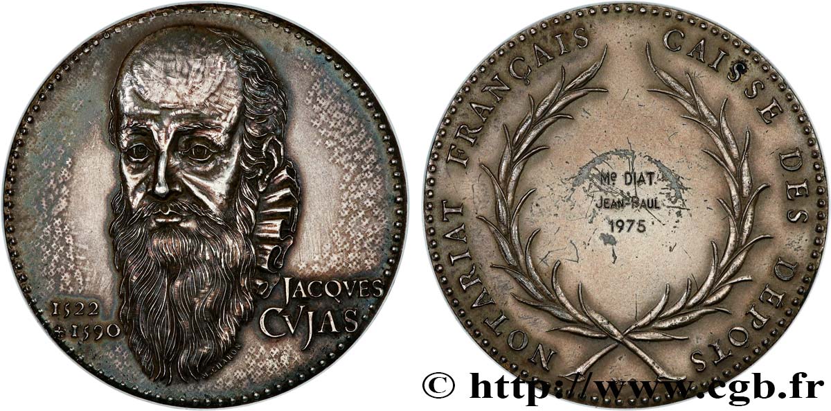 NOTAIRES DU XIXe SIECLE Médaille, Jacques Cujas, Notariat français, caisse des dépôts fVZ