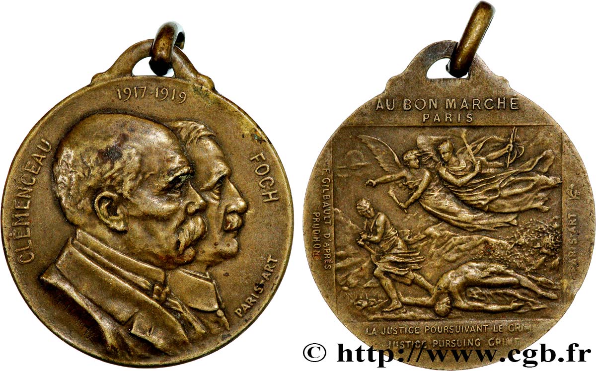 III REPUBLIC Médaille, Georges Clémenceau XF