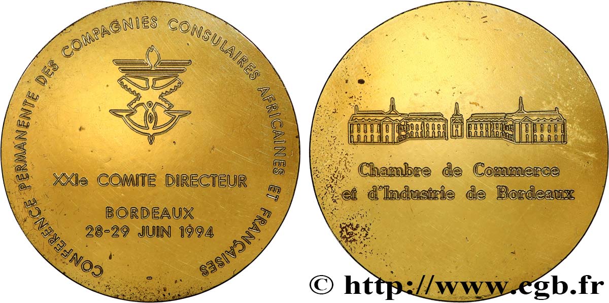 CHAMBERS OF COMMERCE / CHAMBRES DE COMMERCE Médaille, Chambre de commerce et d’industrie de Bordeaux AU