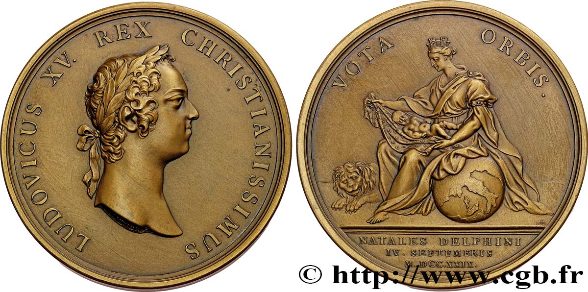 DAUPHINÉ - LOUIS IX, DAUPHIN Médaille, Naissance du dauphin Louis, refrappe MBC+