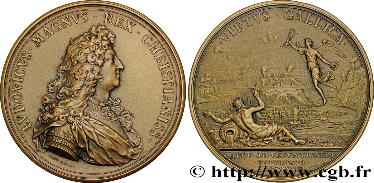 LOUIS XIV  THE SUN KING  Médaille, Seconde prise de Besançon, refrappe EBC