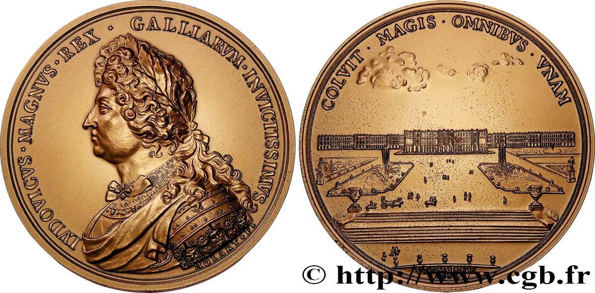 LOUIS XIV LE GRAND OU LE ROI SOLEIL Médaille, Château de Versailles, refrappe SUP