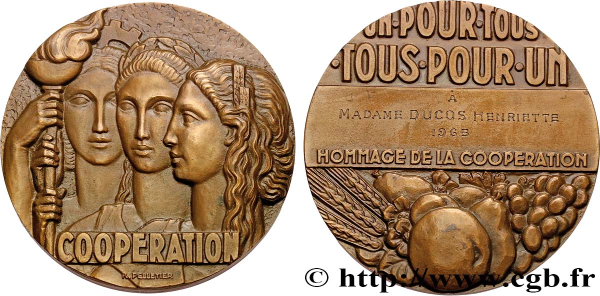 COOPERATIVES Médaille, Hommage de la Coopération SPL