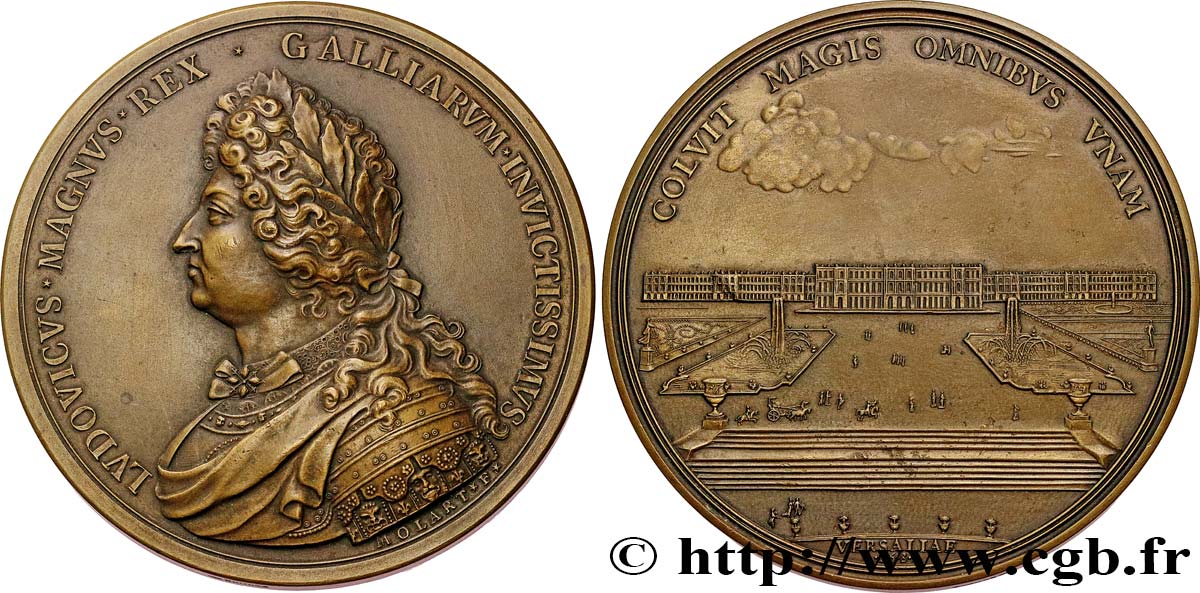 LOUIS XIV  THE SUN KING  Médaille, Château de Versailles, refrappe MBC+/EBC