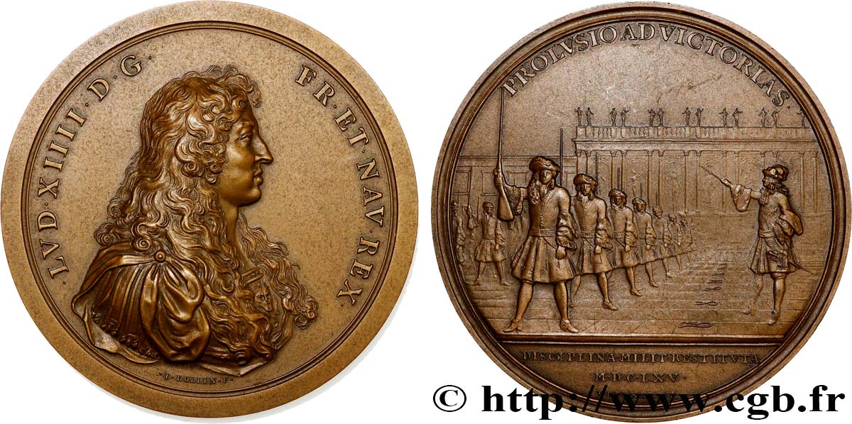 LOUIS XIV  THE SUN KING  Médaille, Les revues militaires, refrappe AU