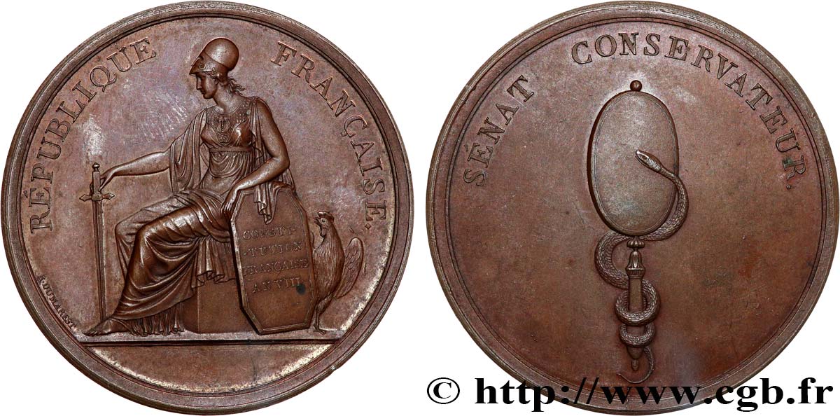 CONSULAT Médaille, Sénat conservateur, frappe moderne AU