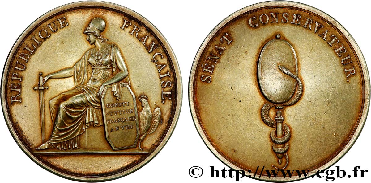CONSULAT Médaille, Sénat conservateur, frappe postérieure AU