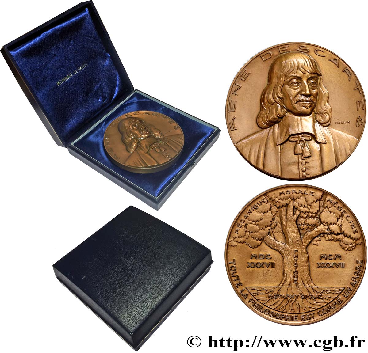SCIENCES & SCIENTIFIQUES Médaille, René Descartes q.SPL