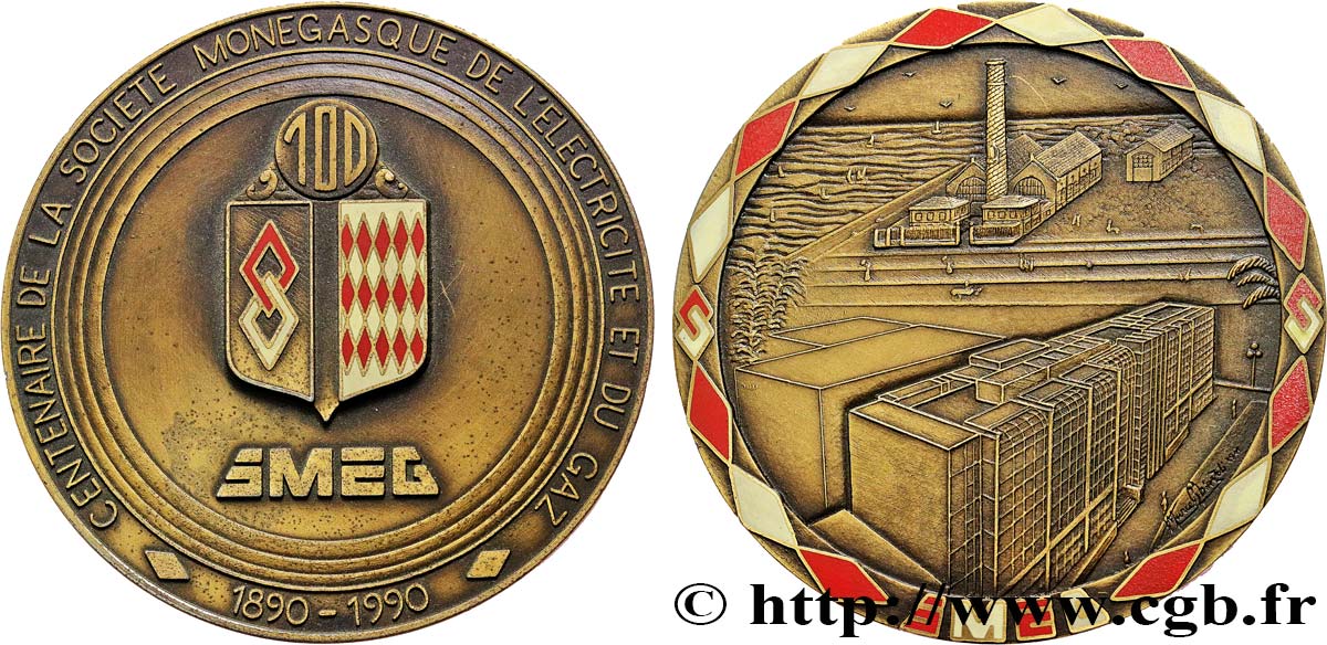 MONACO - PRINCIPAUTÉ DE MONACO - RAINIER III Médaille, Centenaire de la Société monégasque de l’électricité et du gaz TTB+/SUP