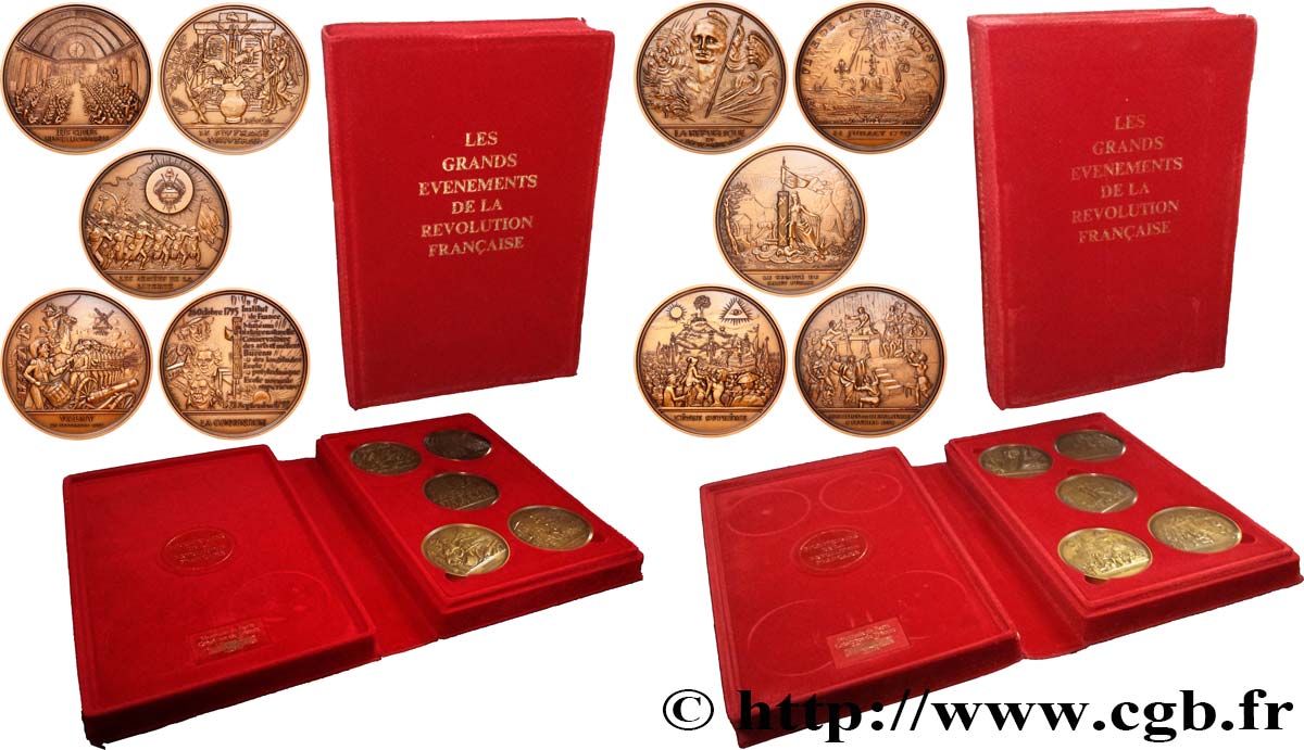 QUINTA REPUBBLICA FRANCESE Bicentenaire de la Révolution Française, ensemble de 10 médailles MS