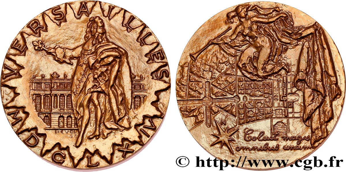 LOUIS XIV LE GRAND OU LE ROI SOLEIL Médaille, Château de Versailles TTB+
